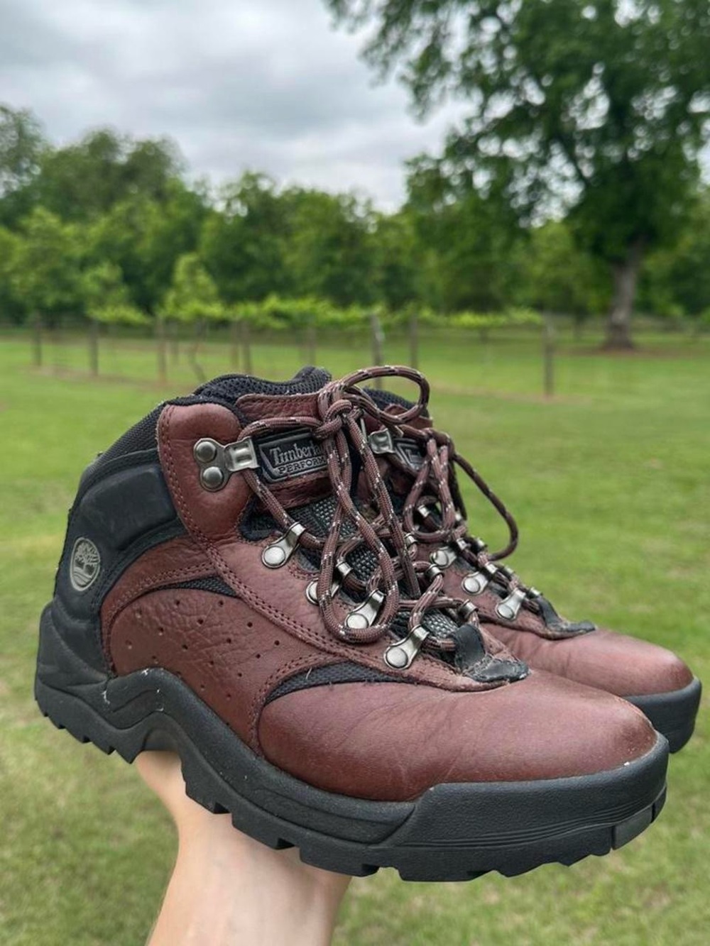 Timberland Men's Dark Brown and Black Lace-Up Hiking Boots